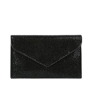 Rhinestone Mesh Envelope Clutch