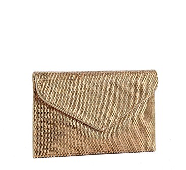 Rhinestone Mesh Envelope Clutch