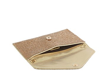 Rhinestone Mesh Envelope Clutch