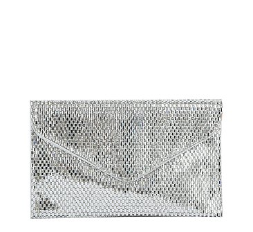 Rhinestone Mesh Envelope Clutch