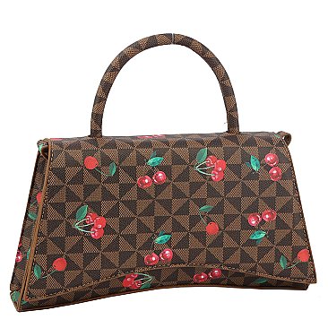 Monogram Cherry Printed Satchel