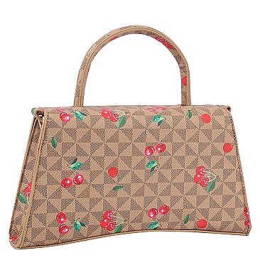 Monogram Cherry Printed Satchel