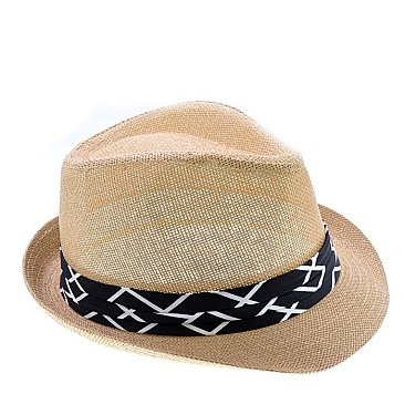 Paper Straw Fedora Hat