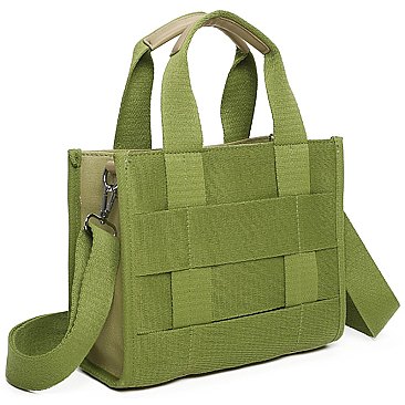 Canvas Seatbelt Woven Tote Bag