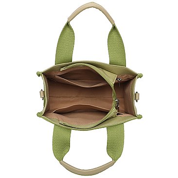 Canvas Seatbelt Woven Tote Bag