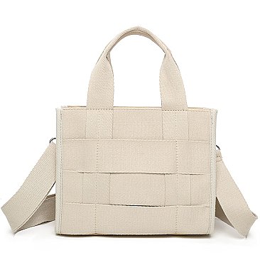 Canvas Seatbelt Woven Tote Bag