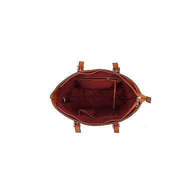 3 IN 1 - OSTRICH TOTE WITH CROSS-BODY & WALLET