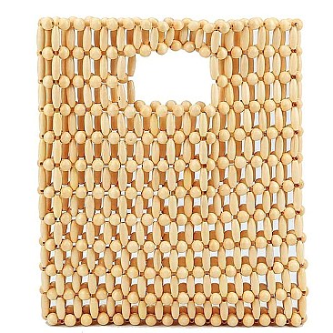 FASHION NATURAL BEAD TOTE BAG