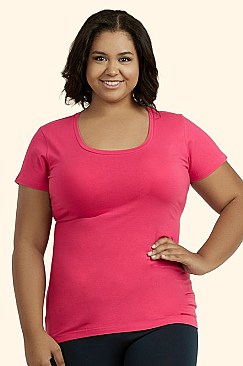 PACK OF 6 PIECES LADIES ROUND NECK T-SHIRT PLUS SIZE MUTR001X