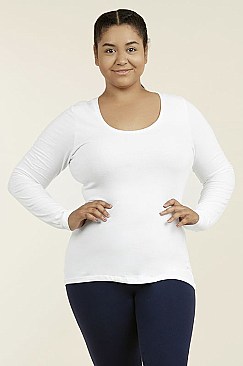PACK OF 6 PIECES LADIES LONG SLEEVE ROUND NECK T-SHIRT PLUS SIZE MUTR005X