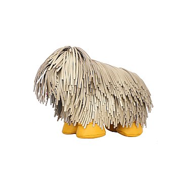 Fringed Shaggy 3D Dog Crossbody Purse