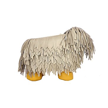 Fringed Shaggy 3D Dog Crossbody Purse