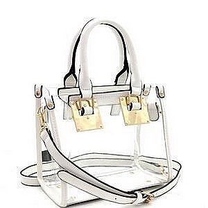 Hardware Accent Transparent Clear Structured Medium Satchel