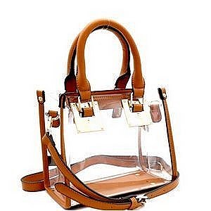 Hardware Accent Transparent Clear Structured Medium Satchel