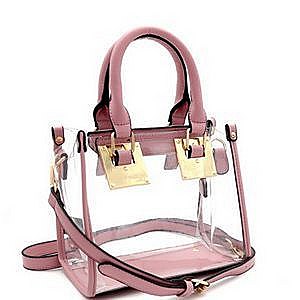 Hardware Accent Transparent Clear Structured Medium Satchel