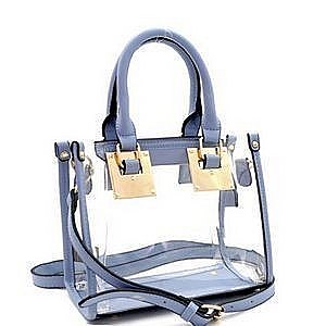 Hardware Accent Transparent Clear Structured Medium Satchel