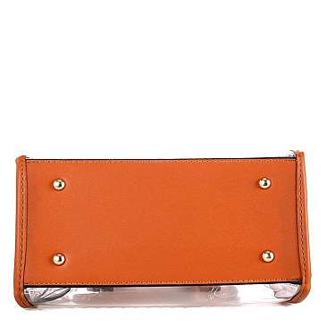 Hardware Accent Transparent Clear Structured Medium Satchel