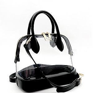 Transparent Clear Dome Medium 2Way Satchel