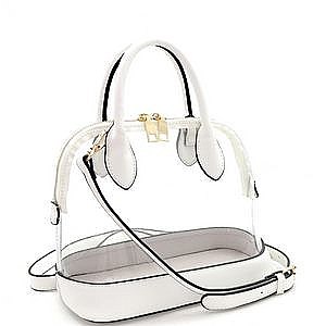 Transparent Clear Dome Medium 2Way Satchel