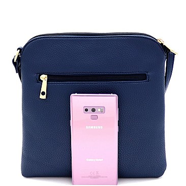 Front Pocket Tasselled Tall Crossbody Bag