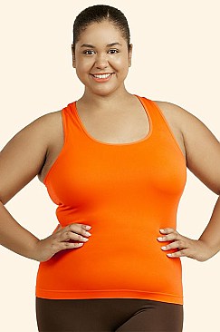PACK OF 6 PIECES LADIES RACERBACK TANK TOP PLUS SIZE MUTT700X