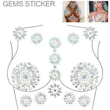 Stylish Rhinestone Sticker Body Jewelry SLTTY9809