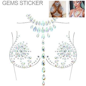 Glimmery Rhinestone Sticker Body Jewelry SLTTY9811