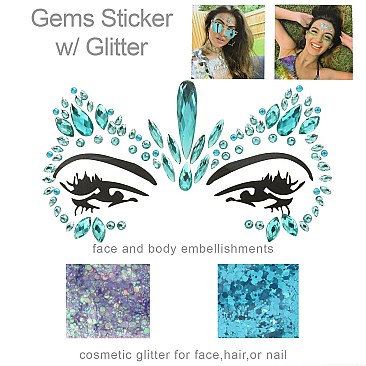 Stylish Rhinestone Sticker Face Jewelry SLTTY9812