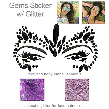 Stylish Rhinestone Sticker Face Jewelry SLTTY9812