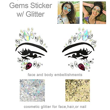 Stylish Rhinestone Sticker Face Jewelry SLTTY9813