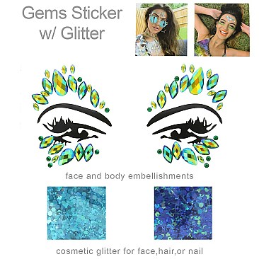 Stylish Rhinestone Sticker Face Jewelry SLTTY9813