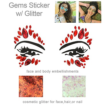 Stylish Rhinestone Sticker Face Jewelry SLTTY9813