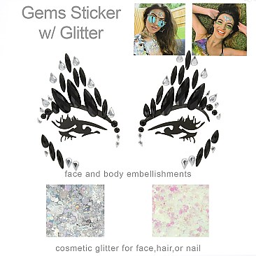 Stylish Rhinestone Sticker Face Jewelry SLTTY9814
