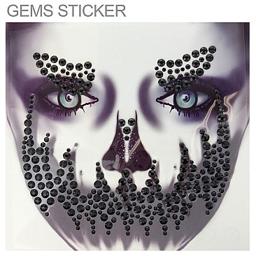 Glittery Rhinestone Sticker Face Jewelry SLTTY9820