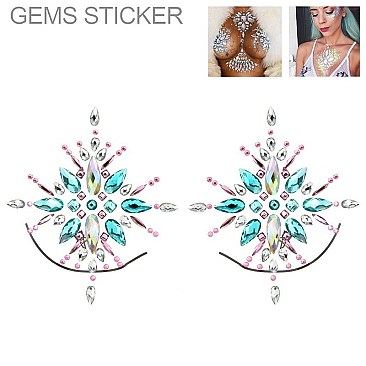 Posh Rhinestone Sticker Body Jewelry SLTTY9821