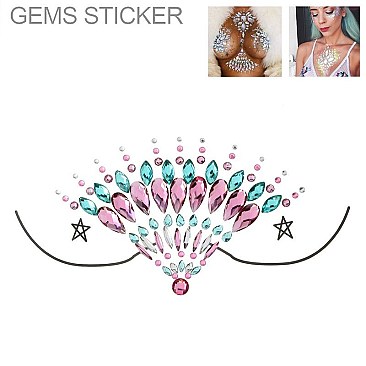 Shimmering Rhinestone Sticker Body Jewelry SLTTY9822