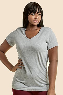 PACK OF 6 PIECES LADIES V-NECK T-SHIRT PLUS SIZE MUTV003X