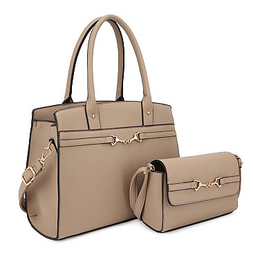 2 in1 Satchel With Crossbody Bag