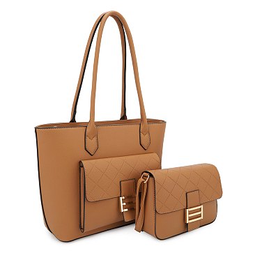 2 IN1 SMOOTH DESIGN TOTE BAG WITH CROSSBODY BAG
