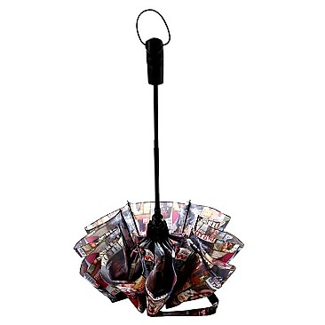 OBAMA MAGAZINE PRINT RETRACTABLE UMBRELLA