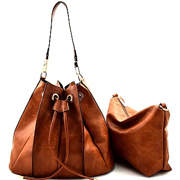 Combo Folded 2 in 1 Drawstring Hobo