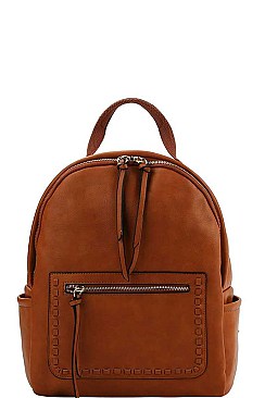 FASHIONABLE SMOOTH TEXTURED PU LEATHER MODERN BACKPACK JYUS-0012