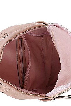 FASHIONABLE SMOOTH TEXTURED PU LEATHER MODERN BACKPACK JYUS-0012