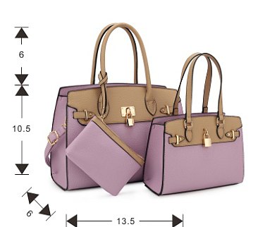 Color Block - 3 in 1 Twin Tote-Satchel Value Set