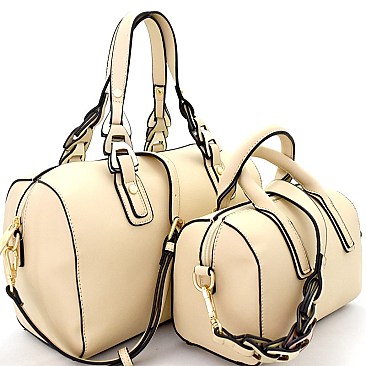 MC0036-LP Unique Linked Strap Accent 2 in 1 Twin Satchel SET