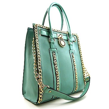 Chain Accented Padlock Purse
