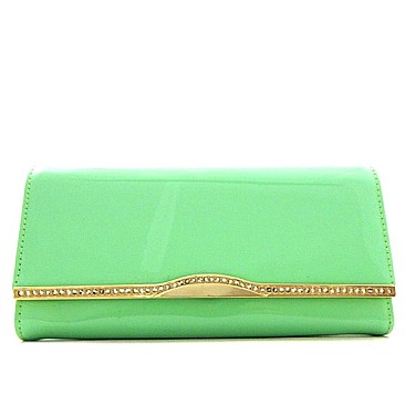 Accented Patent Clutch Wallet