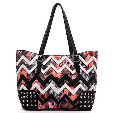 Flower Print Stone Tote