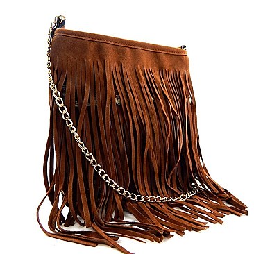 Boutique Wanted Aztec Print Fringed Cross Body