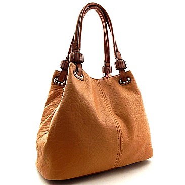 Soft Touch Textured Two Tone Tote